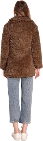 Elegant Faux Fur Coat Women 2022 Autumn Winter Warm Open Front Jacket Cardigan Overcoat Casual Outerwear in Kuwait