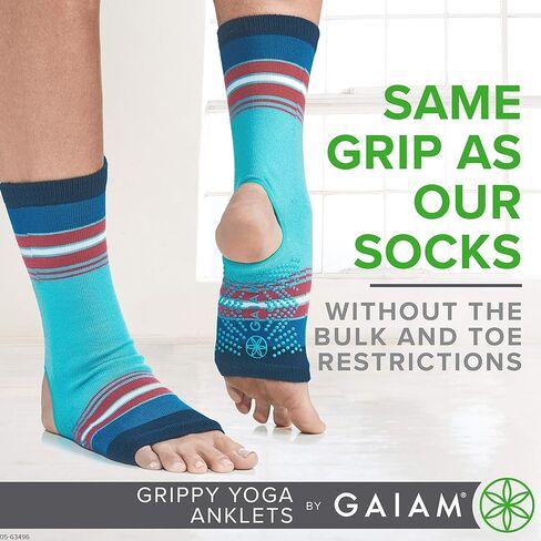 Gaiam Yoga Sock Anklets - Grippy Leg Warmer Ankle Socks for Yoga, Barre, Pilates, Dance, Aerobics in Kuwait