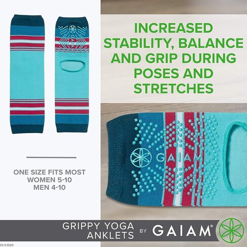 Gaiam Yoga Sock Anklets - Grippy Leg Warmer Ankle Socks for Yoga, Barre, Pilates, Dance, Aerobics in Kuwait