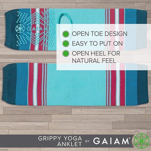 Gaiam Yoga Sock Anklets - Grippy Leg Warmer Ankle Socks for Yoga, Barre, Pilates, Dance, Aerobics in Kuwait