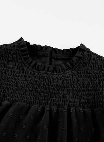 bilbean Girls Elegant Polked Swiss Dot Long Sleeve Shirts Tops 6-15 Years in Kuwait