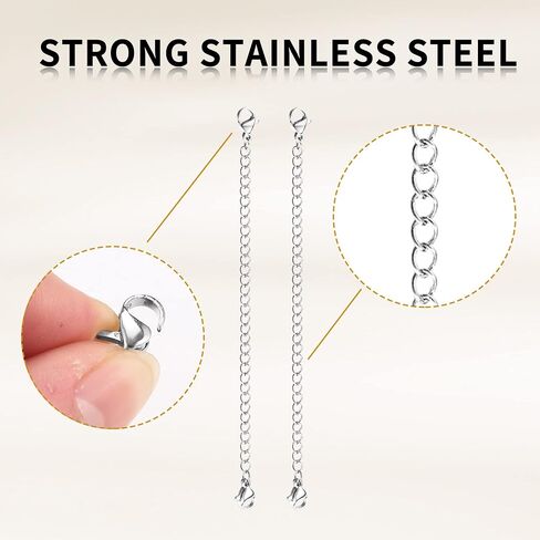 ORAZIO 5-10Pcs Stainless Steel Necklace Bracelet Extender Chain Set,2" 3" 4" 5" 6" in Saudi Arabia