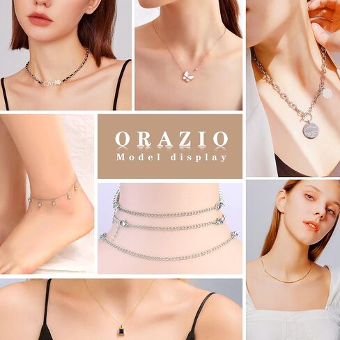 ORAZIO 5-10Pcs Stainless Steel Necklace Bracelet Extender Chain Set,2" 3" 4" 5" 6" in Saudi Arabia