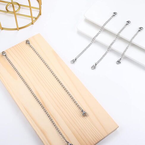 ORAZIO 5-10Pcs Stainless Steel Necklace Bracelet Extender Chain Set,2" 3" 4" 5" 6" in Saudi Arabia