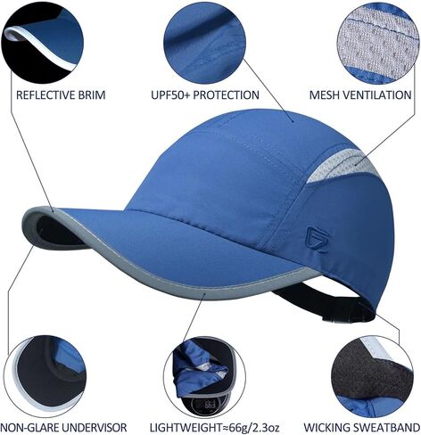 GADIEMKENSD Unisex Unstructured Hats Reflective Brim UPF 50+ Outdoor Caps in Kuwait