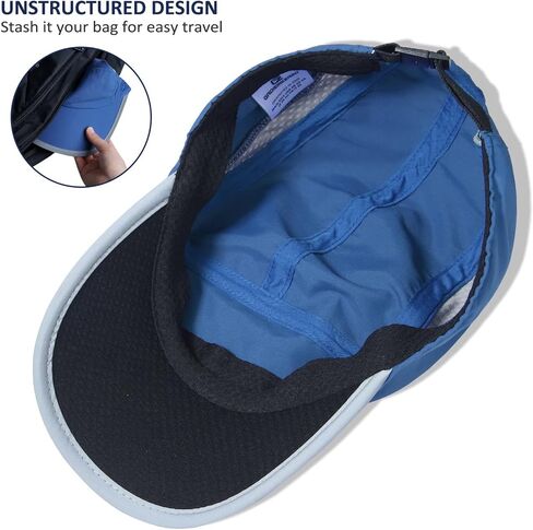GADIEMKENSD Unisex Unstructured Hats Reflective Brim UPF 50+ Outdoor Caps in Kuwait