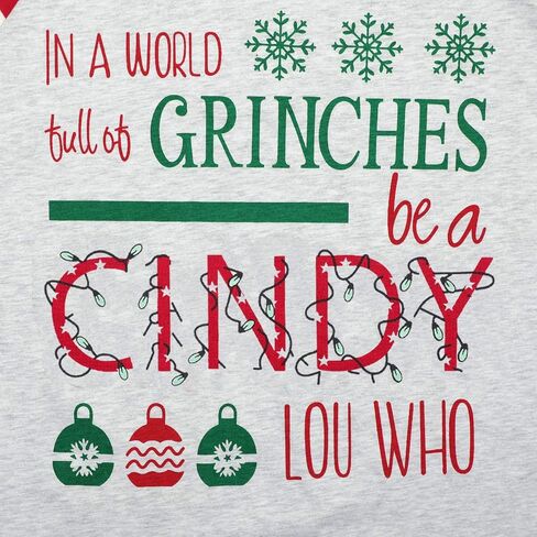 MNLYBABY Be A Cindy Lou Who تي شيرت تي شيرت عيد الميلاد راجلان كم طويل بلايز الربط البيسبول تي شيرت للنساء in Saudi Arabia