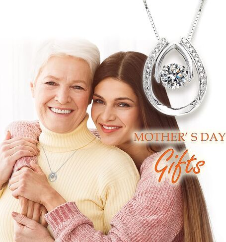 ARINZA Necklace for Women Sterling Silver Dancing Diamond Cubic Zirconia CZ pendant, Anniversary Birthday Mother's Day Gifts Jewelry for Women Mom/Wife/Sister in Saudi Arabia
