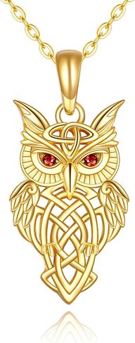 KECHO Owl Necklace Gifts 14k Yellow Gold Owl Pendant Necklace Irish Celtic Knot Jewelry Christmas Birthday Gifts for Women Girls in Saudi Arabia