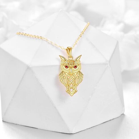 KECHO Owl Necklace Gifts 14k Yellow Gold Owl Pendant Necklace Irish Celtic Knot Jewelry Christmas Birthday Gifts for Women Girls in Saudi Arabia