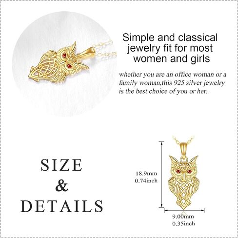 KECHO Owl Necklace Gifts 14k Yellow Gold Owl Pendant Necklace Irish Celtic Knot Jewelry Christmas Birthday Gifts for Women Girls in Saudi Arabia