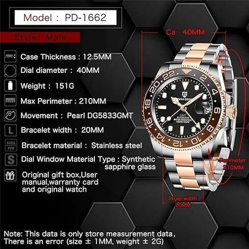 Pagani Design Watches for Men Automatic GMT Watch Japan NH34 Movement Sapphire Glass Stainless Steel 40MM Super Luminous Waterproof Wrist Watch in Saudi Arabia