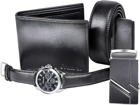 مجموعة ساعات سوارتس للرجال، مجموعة هدايا للرجال، ساعة هدايا للرجال، هدايا عيد ميلاد للرجال، ساعة جلدية صناعية للرجال، مجموعة هدايا للرجال، منظم صندوق الهدايا in Kuwait
