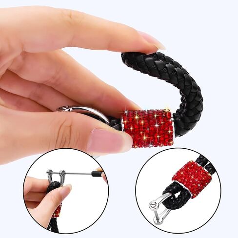 SAVORI Car Keychain Rhinestones Car Key Fob Keychains Bling Key Chain Holder with D-Ring for Men and Women in Kuwait