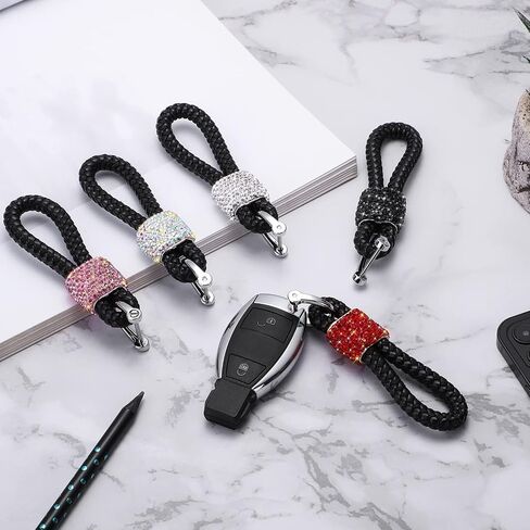 SAVORI Car Keychain Rhinestones Car Key Fob Keychains Bling Key Chain Holder with D-Ring for Men and Women in Kuwait