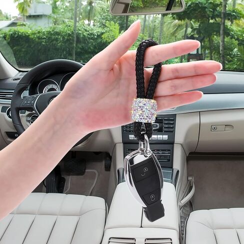 SAVORI Car Keychain Rhinestones Car Key Fob Keychains Bling Key Chain Holder with D-Ring for Men and Women in Saudi Arabia