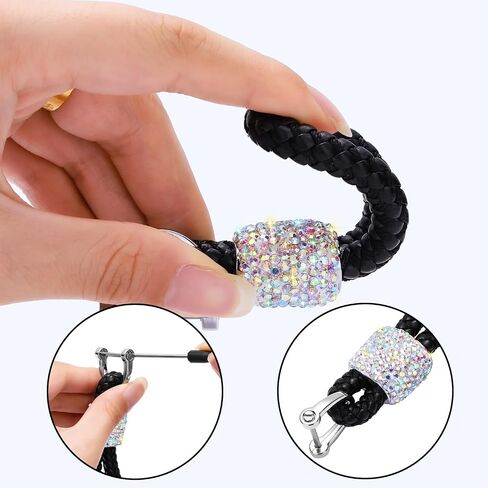 SAVORI Car Keychain Rhinestones Car Key Fob Keychains Bling Key Chain Holder with D-Ring for Men and Women in Saudi Arabia