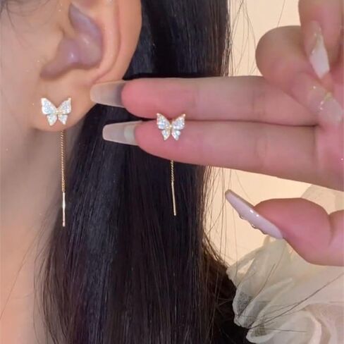 Earrings For Women Trendy - Flower Drop Earrings Sterling Silver Stud Women Pavoi Jewelry Qute Earrings Suitability Girls Women Mom Friends Holiday Gifts Holiday Earrings in Saudi Arabia