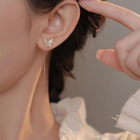 Earrings For Women Trendy - Flower Drop Earrings Sterling Silver Stud Women Pavoi Jewelry Qute Earrings Suitability Girls Women Mom Friends Holiday Gifts Holiday Earrings in Saudi Arabia