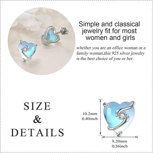 Hug Earrings Sterling Silver Moonstone Hug Hand Stud Earrings Jewelry Gifts for Women Girls in Kuwait