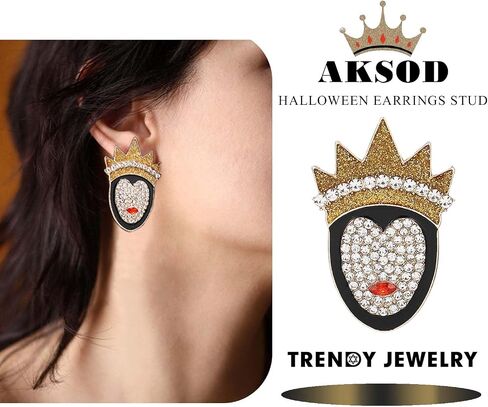 Aksod Halloween Pumpkin Earrings Crystal Dripping Oil Earrings Studs Cute Sparkly Enamel Pumpkin Earrings Halloween Costume Party Jewelry for Women and Girls in Saudi Arabia