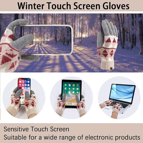 HH HOFNEN Winter Beanie Hat Scarf Touchscreen Gloves Set Warm Knitted Hat Scarves 3 Pcs Fleece Lined Skull Cap for Women in Kuwait
