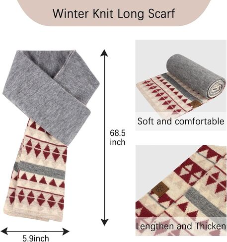 HH HOFNEN Winter Beanie Hat Scarf Touchscreen Gloves Set Warm Knitted Hat Scarves 3 Pcs Fleece Lined Skull Cap for Women in Kuwait