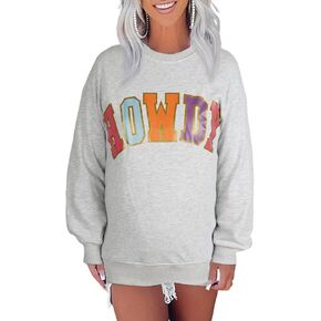 Rxozrxoz Womens Howdy Letter Print Sweatshirt Oversized Casual Crew Neck Long Sleeve Pullover Tops in Kuwait