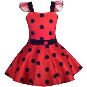 Dressy Daisy Girls Polka Dots Ladybug Dress Up Costume Birthday Halloween Christmas Fancy Party Outfit Size 12 Months to 12