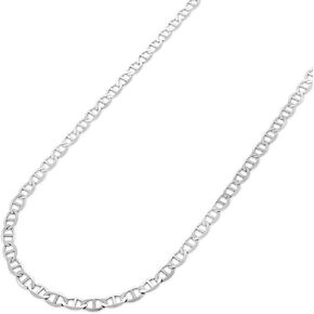 ARGENTO REALE 925 Sterling Silver 3.5MM - 8MM Solid Flat Mariner Anchor Link Chain Necklace- Sterling Silver Necklace Chain 16-30 in Kuwait