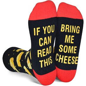 GOLIN If You Can Read This Funny Saying Non-Slip Socks, Novelty Gifts for Men Women Teens Food Lover