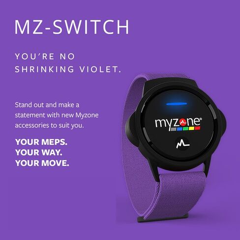 MYZONE MZ-Switch Replacement Arm & Wrist Straps, Purple | Adjustable & Comfortable, Includes Wrist & Forearm Straps, Durable Polyamide & Elastane, Compatible Only with MZ-Switch in Kuwait