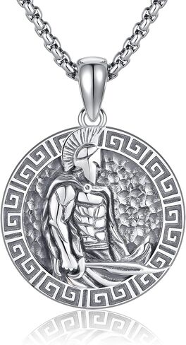 CUPENDA Sterling Silver Pendant Necklace for Men Spartan Warrior Anatomical Heart Viking Sacred Heart Cross Basketball Necklace Jewelry Gift for Men in Kuwait