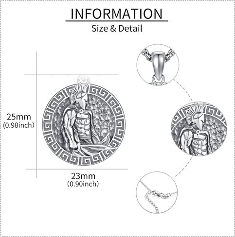 CUPENDA Sterling Silver Pendant Necklace for Men Spartan Warrior Anatomical Heart Viking Sacred Heart Cross Basketball Necklace Jewelry Gift for Men in Kuwait