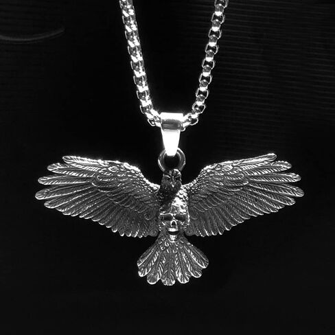 Mens Skull Dragon Pendant Necklace for Men Boys Silver Gold Cool Goth Accessory Jewelry with Stainless Steel Chain in Kuwait