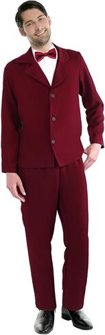 Shinymoon Halloween Wine Red Suit Men Vertical Comedy Horror Movie Character Costume Cosplay Scary Outfits in Kuwait