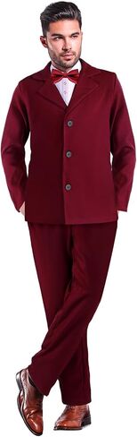 Shinymoon Halloween Wine Red Suit Men Vertical Comedy Horror Movie Character Costume Cosplay Scary Outfits in Kuwait