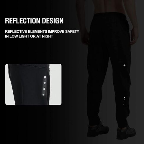 سروال سترتش اب للرجال للشتاء والتنزه في الهواء الطلق مقاوم للماء لركوب الدراجات الجبلية، سروال جري للرجال مبطن بالصوف الحراري لركوب الدراجات in Kuwait