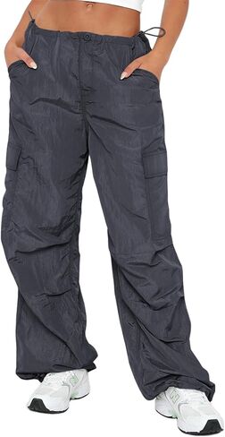 وايبينو سروال بالازو بخصر مرتفع للنساء، بنطلون واسع الساق قابل للتمدد بحزام مع جيوب in Kuwait