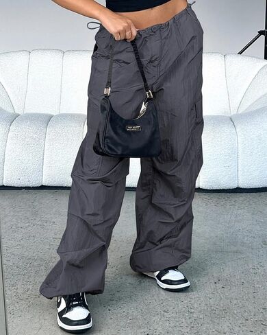 وايبينو سروال بالازو بخصر مرتفع للنساء، بنطلون واسع الساق قابل للتمدد بحزام مع جيوب in Kuwait