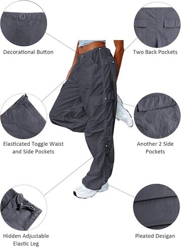 وايبينو سروال بالازو بخصر مرتفع للنساء، بنطلون واسع الساق قابل للتمدد بحزام مع جيوب in Kuwait