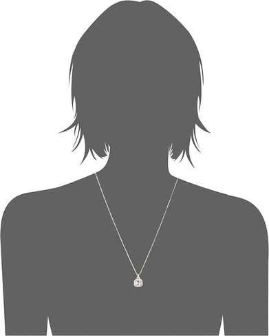 مجموعة أمازون مجموعة قلادة من الفضة الإسترليني المطلية بالبلاتينيوم مع زركونيا مكعبة من قطع Asscher in Kuwait