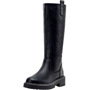 Vepose Women’s 9658 Knee High Boots Low Heel, Platform Tall Boots with Side Zipper for Ladies