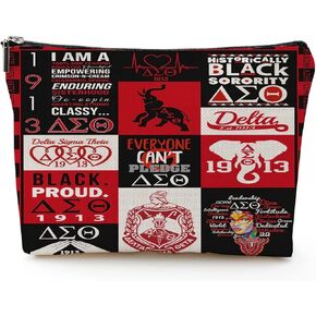 Sorority Gifts for Women DST Make Up Bag 1913 Sigma Theta Paraphernal Gifts for Girls Delta Cosmetic Bag Gift (Delta girl)