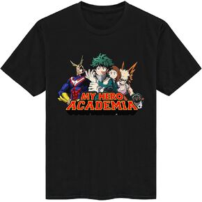 تي شيرت رجالي من My Hero Academia مطبوع عليه شخصية الرسوم المتحركة باللون الأسود in Kuwait