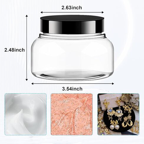 30 Pack Clear Body Scrub Jars 8oz Clear Plastic Jars with Lids Sugar Scrub Containers Empty Refillable Containers Round Low Profile Samples Jars for Makeup, Body Butter, Creams, Travel Storage in Kuwait