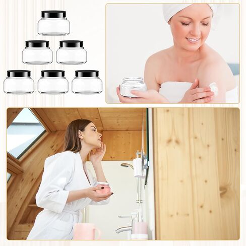 30 Pack Clear Body Scrub Jars 8oz Clear Plastic Jars with Lids Sugar Scrub Containers Empty Refillable Containers Round Low Profile Samples Jars for Makeup, Body Butter, Creams, Travel Storage in Kuwait