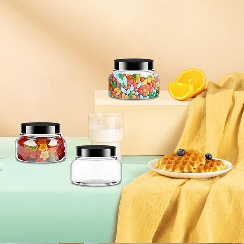 30 Pack Clear Body Scrub Jars 8oz Clear Plastic Jars with Lids Sugar Scrub Containers Empty Refillable Containers Round Low Profile Samples Jars for Makeup, Body Butter, Creams, Travel Storage in Kuwait