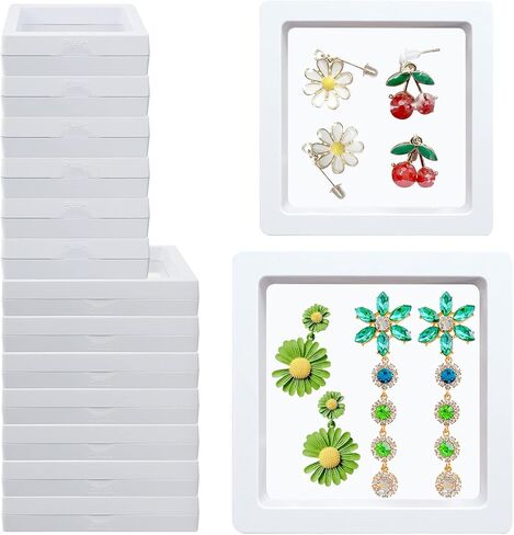 HUATK Clear Jewelry Organizer Small Travel Jewelry Boxes Stackable Jewelry Storage Case for Rings Earrings Necklace Bracelets Gift Box Girls Women in Kuwait