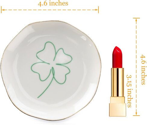 صينية مجوهرات VINCOMIC حلية طبق حلية، مطبوعات فنية بسيطة على شكل فيل، هدايا للنساء/الفتيات لها، ديكور منزلي من السيراميك باللون الأبيض in Kuwait